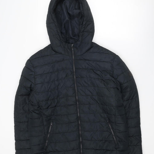JACK & JONES Mens Black Quilted Jacket Size XL Zip