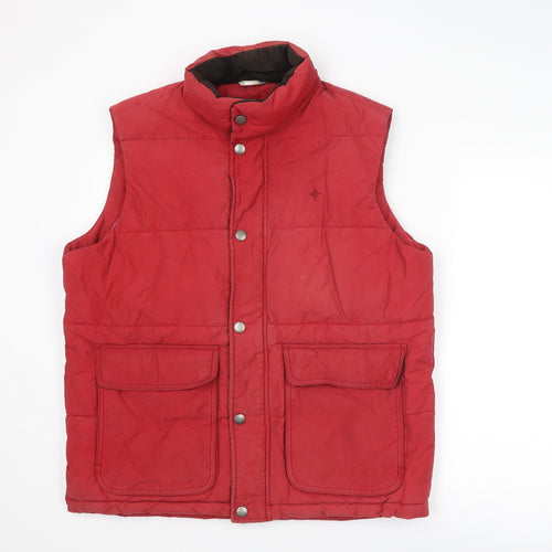 Maine New England Mens Red Gilet Jacket Size L Zip