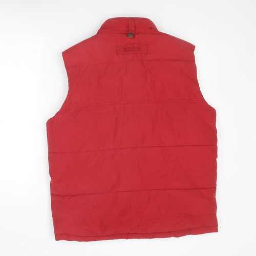 Maine New England Mens Red Gilet Jacket Size L Zip