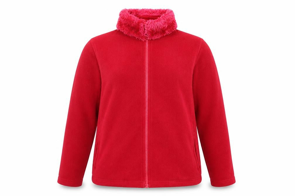 Front view of District women’s pink jacket, size UK 12, zip