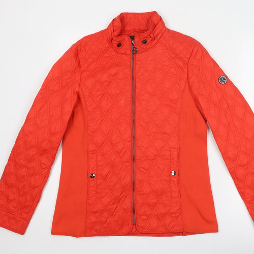 Norman Womens Red Quilted Jacket Size 10 Zip
