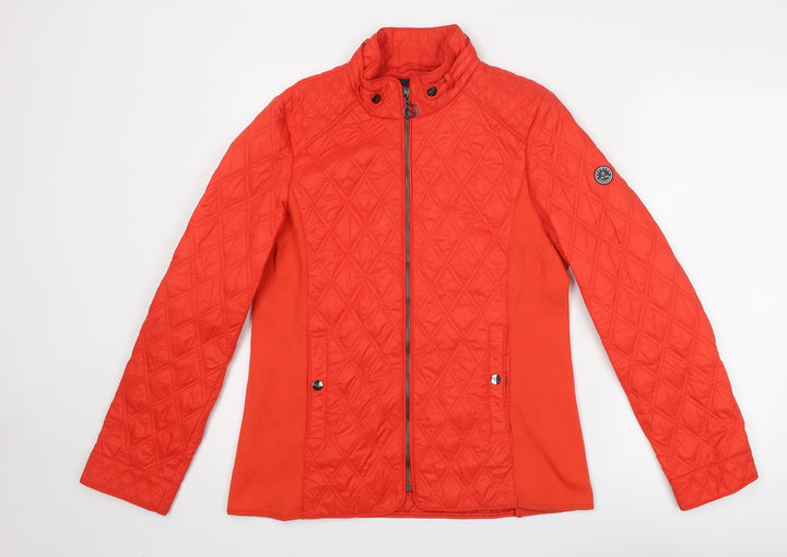 Norman Womens Red Quilted Jacket Size 10 Zip