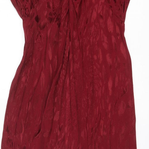 New Look Womens Red Animal Print Polyester Jumpsuit One-Piece Size 6 Button - Leopard Print