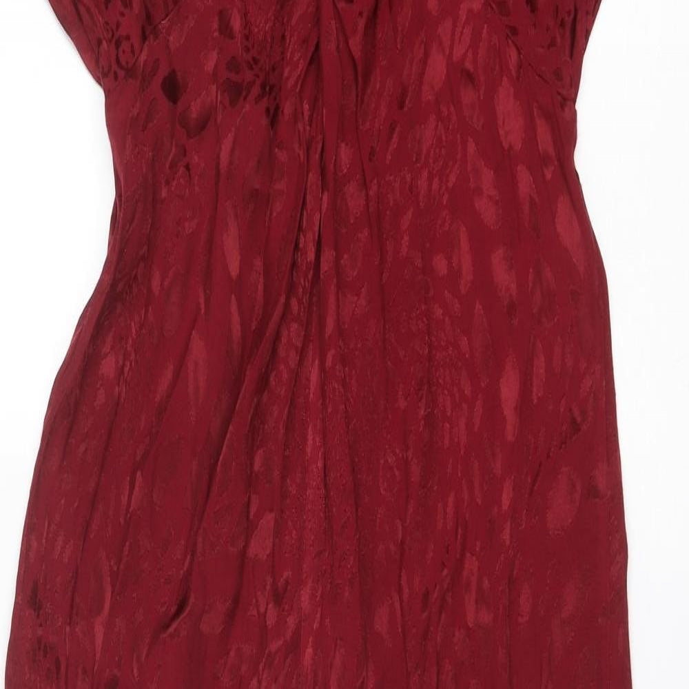 New Look Womens Red Animal Print Polyester Jumpsuit One-Piece Size 6 Button - Leopard Print