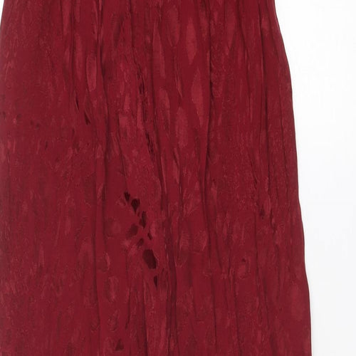 New Look Womens Red Animal Print Polyester Jumpsuit One-Piece Size 6 Button - Leopard Print
