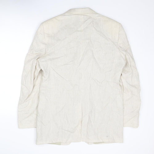 Marks and Spencer Mens Beige Linen Jacket Suit Jacket Size 42 Regular