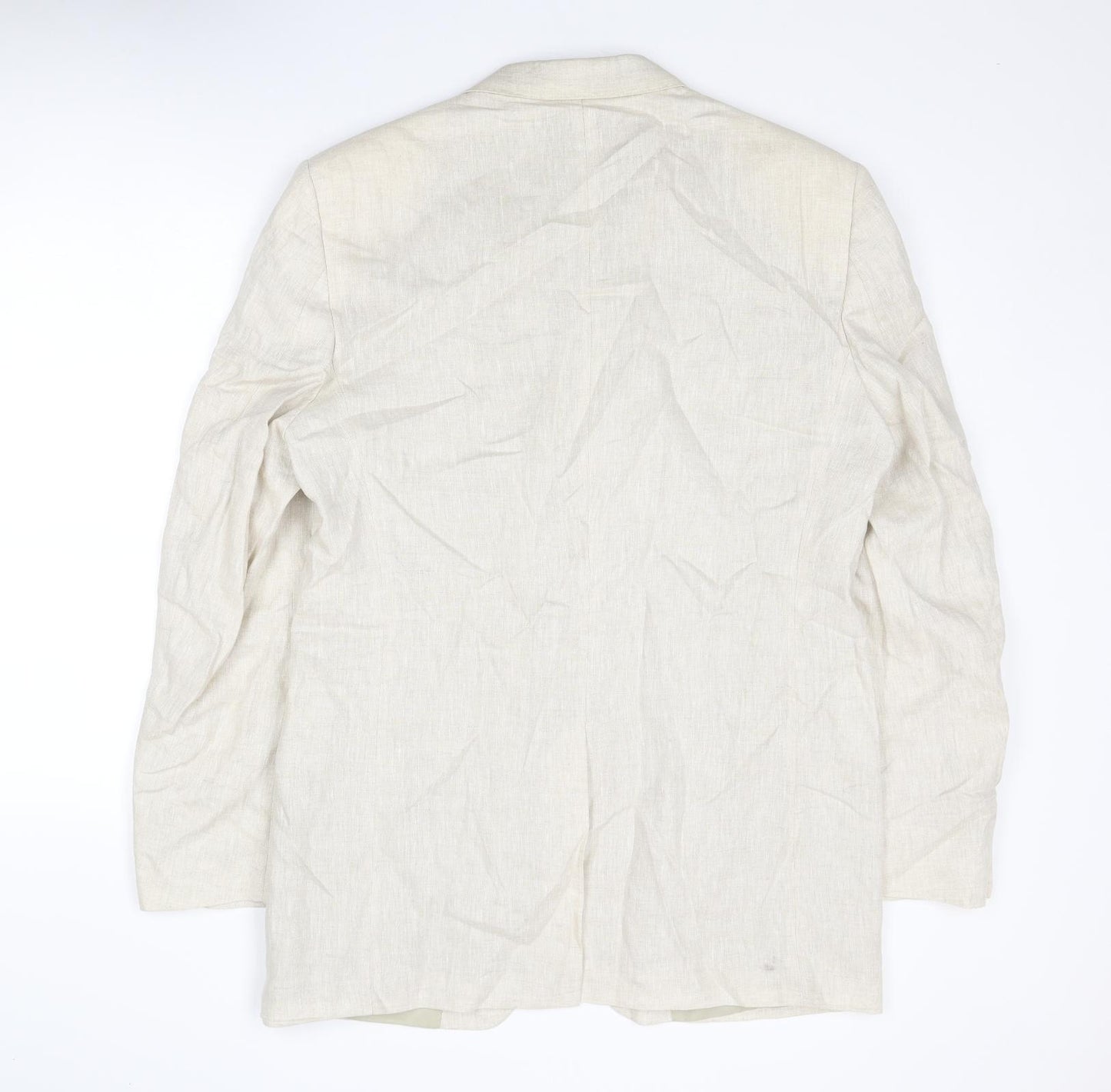 Marks and Spencer Mens Beige Linen Jacket Suit Jacket Size 42 Regular