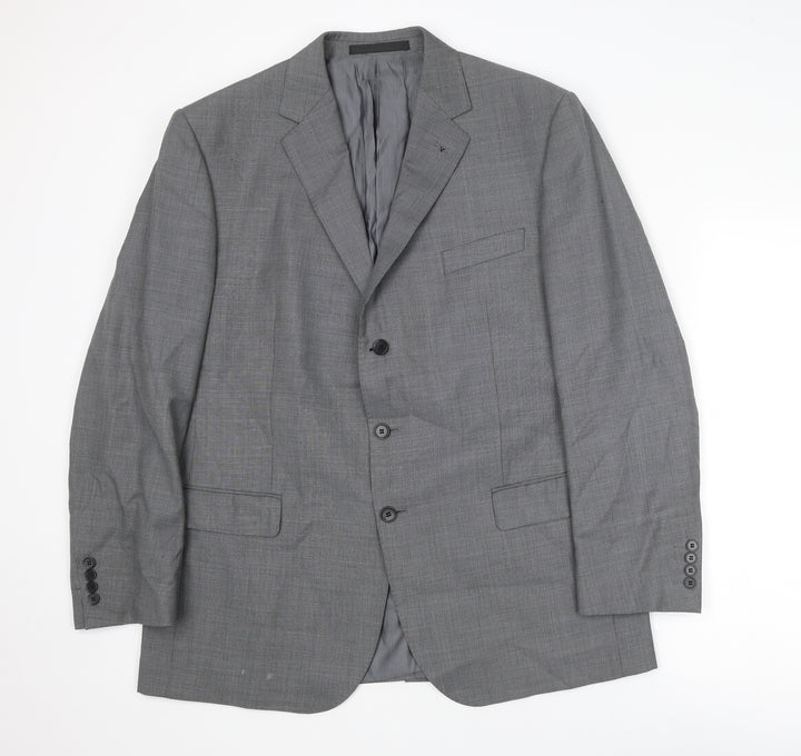 Marks and Spencer Mens Grey Polyester Jacket Suit Jacket Size 44 Regular