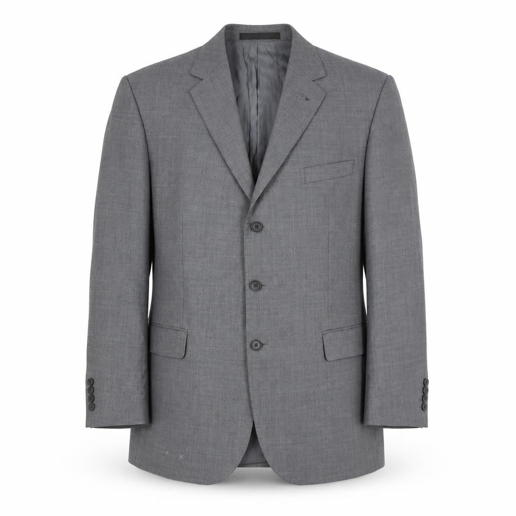 Front view of Marks & Spencer men’s grey polyester jacket suit jacket, size 44, regular