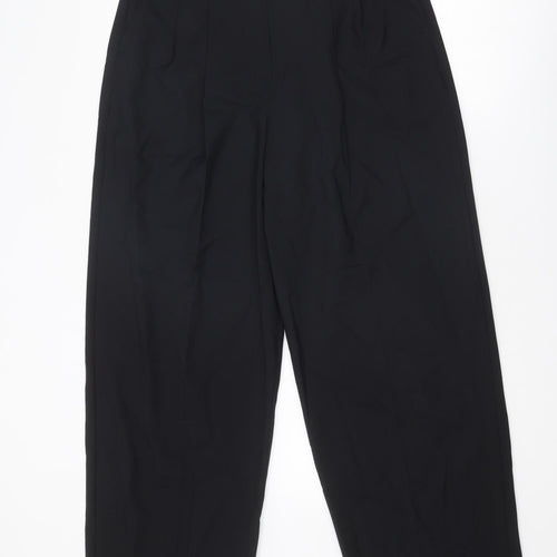 Marks and Spencer Womens Black Polyester Trousers Size 12 Regular Zip