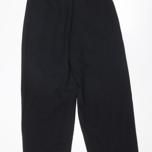 Marks and Spencer Womens Black Polyester Trousers Size 12 Regular Zip