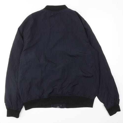 ASOS Mens Blue Bomber Jacket Jacket Size L Zip