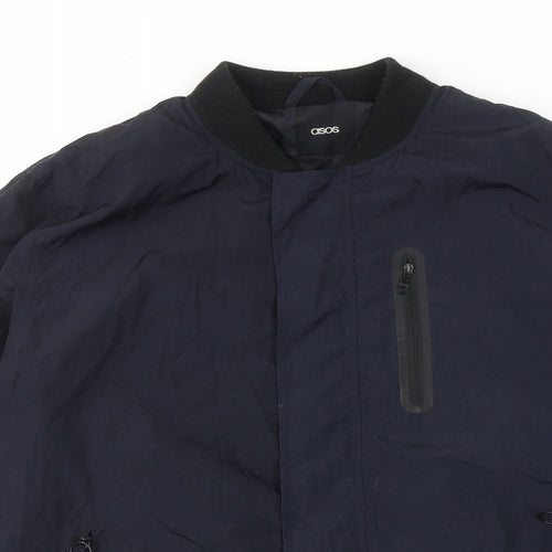 ASOS Mens Blue Bomber Jacket Jacket Size L Zip