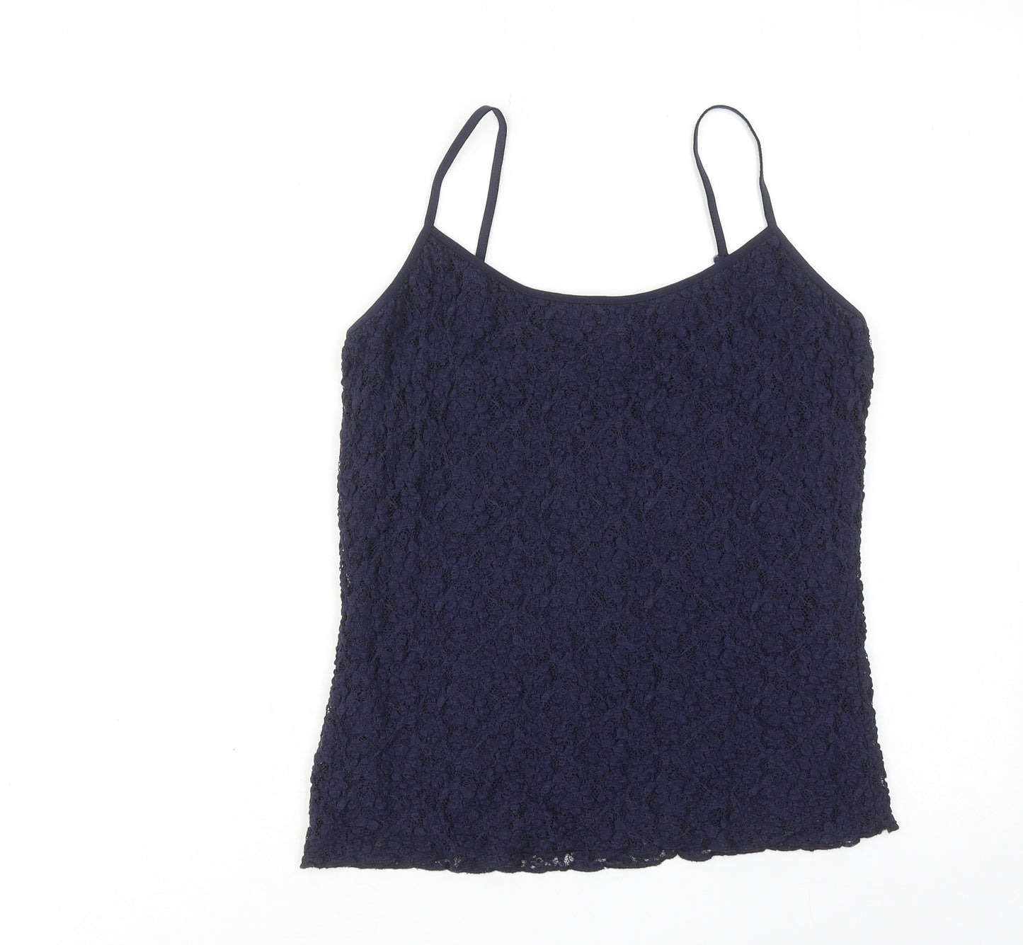 Per Una Womens Blue Geometric Polyester Basic Tank Size 14 Round Neck