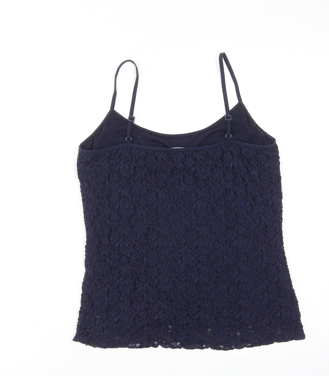 Per Una Womens Blue Geometric Polyester Basic Tank Size 14 Round Neck