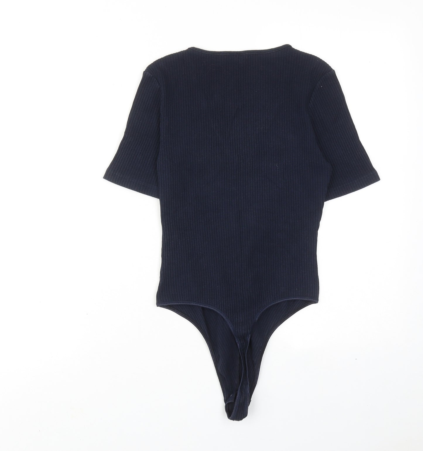 Marks and Spencer Womens Blue Cotton Bodysuit One-Piece Size 10 Snap