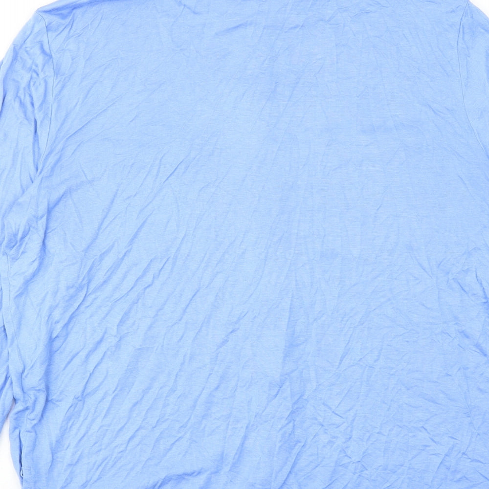 Marks and Spencer Womens Blue Viscose Basic Button-Up Size 14 Collared