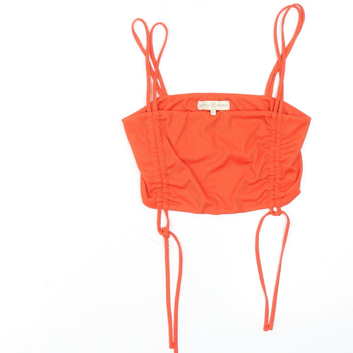 Mattelsa Dreamers Womens Orange Polyester Cropped Tank Size L Square Neck