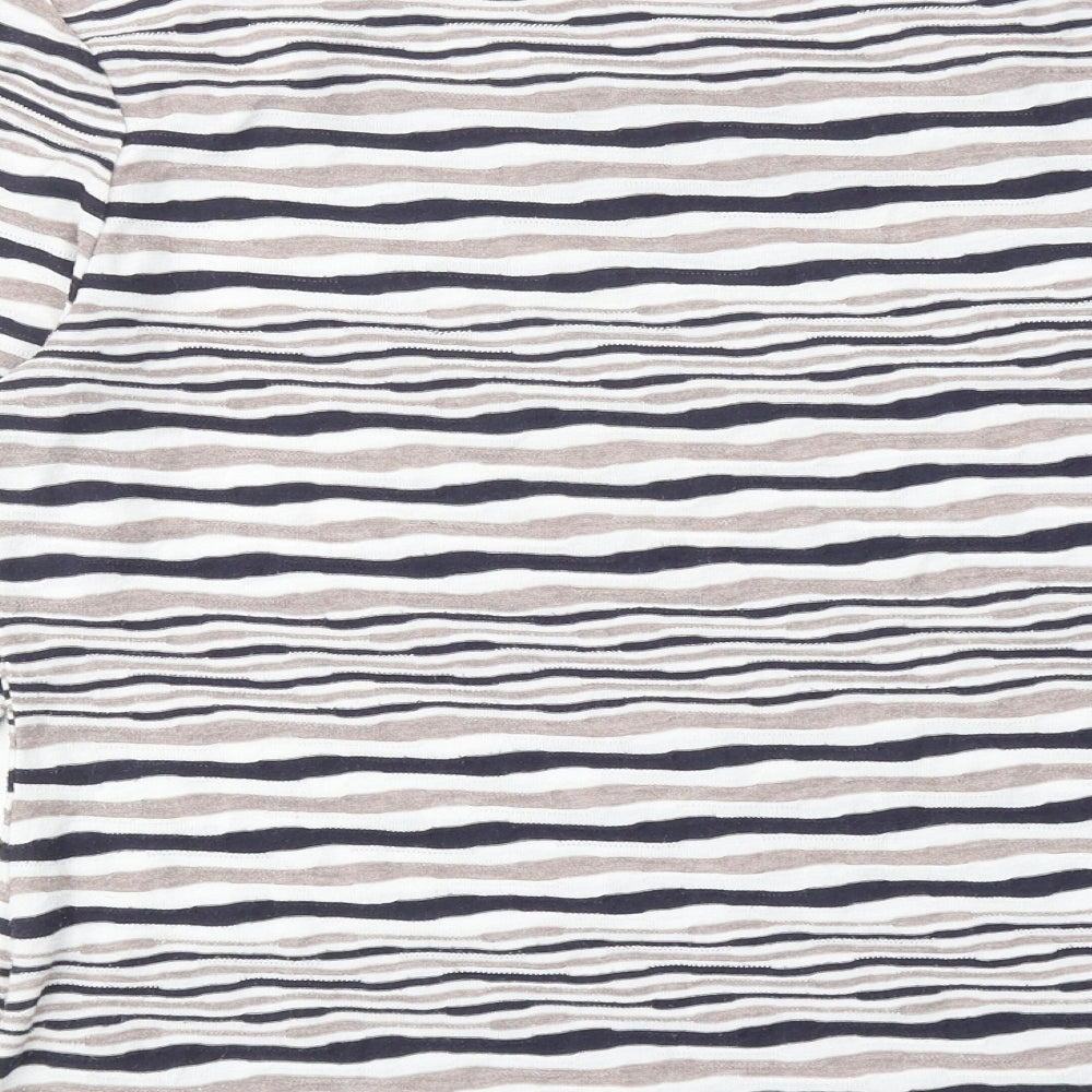 Phase Eight Womens Multicoloured Striped Viscose Basic T-Shirt Size 14 Boat Neck