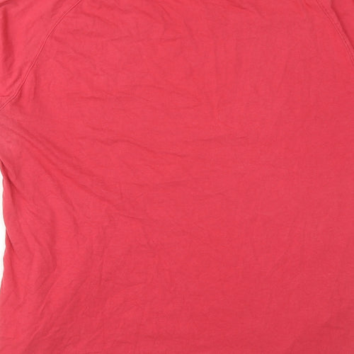 Champion Mens Red Colourblock Polyester T-Shirt Size L Round Neck