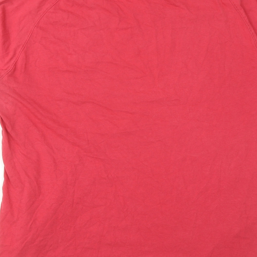 Champion Mens Red Colourblock Polyester T-Shirt Size L Round Neck