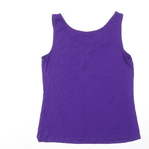 Marks and Spencer Womens Purple Viscose Basic Tank Size 10 Scoop Neck