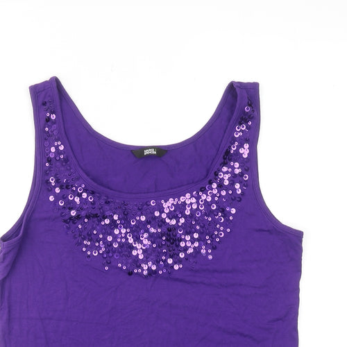 Marks and Spencer Womens Purple Viscose Basic Tank Size 10 Scoop Neck