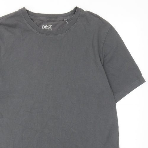 NEXT Mens Grey Cotton T-Shirt Size M Round Neck