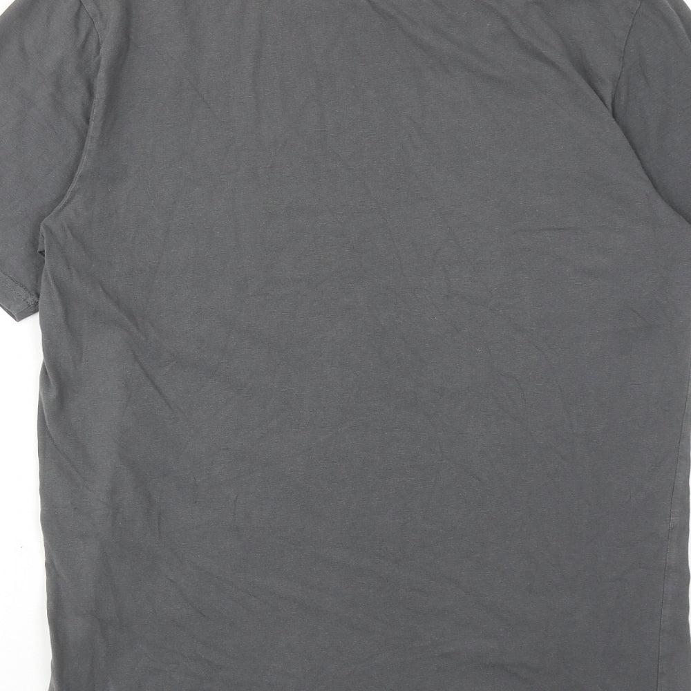NEXT Mens Grey Cotton T-Shirt Size M Round Neck