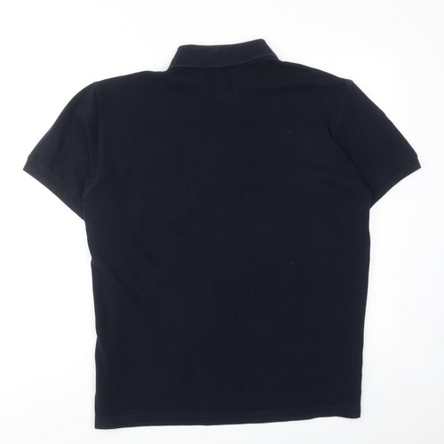 Polo Ralph Lauren Mens Blue Cotton Polo Size L Collared Button
