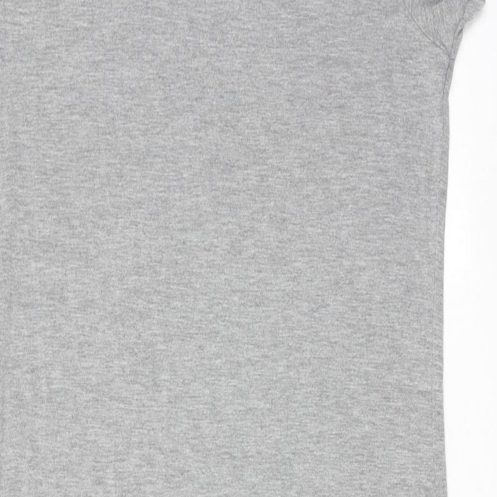 PRETTYLITTLETHING Womens Grey Viscose T-Shirt Dress Size 12 Round Neck Pullover