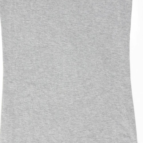PRETTYLITTLETHING Womens Grey Viscose T-Shirt Dress Size 12 Round Neck Pullover