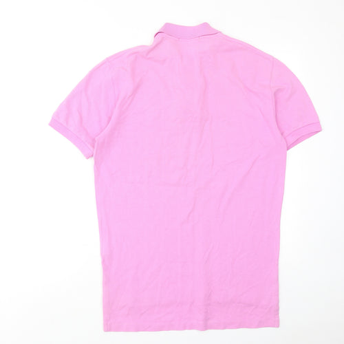 Polo Ralph Lauren Mens Pink Cotton Polo Size S Collared Button