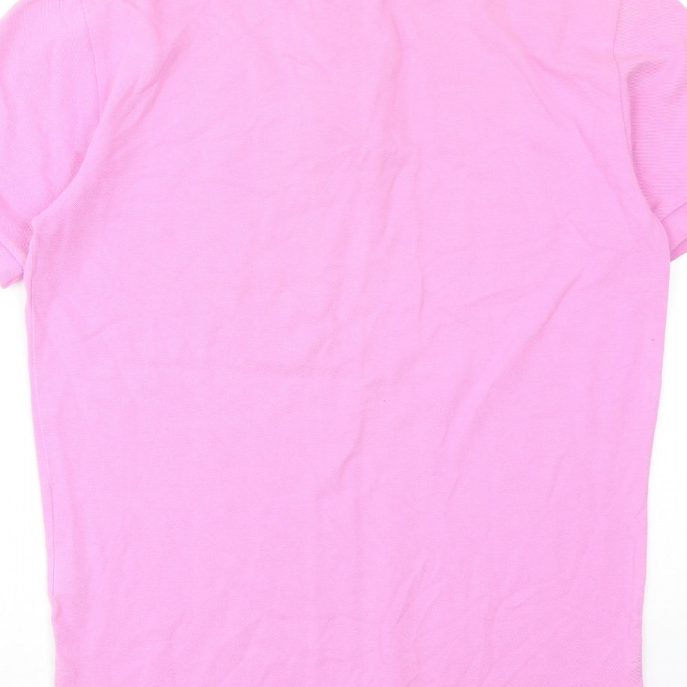 Polo Ralph Lauren Mens Pink Cotton Polo Size S Collared Button
