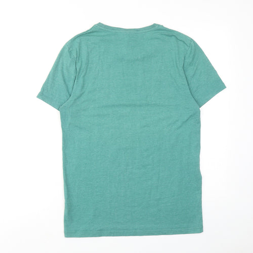 ASOS Mens Green Polyester T-Shirt Size M Round Neck