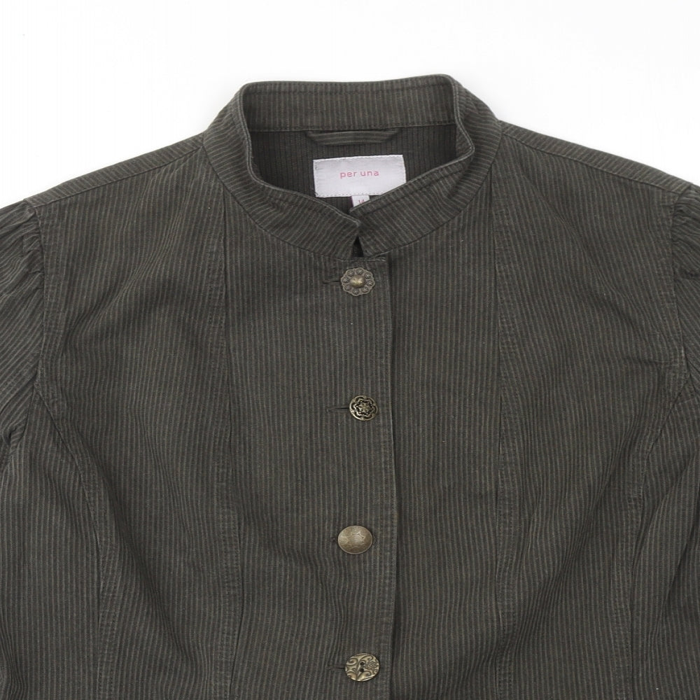 Per Una Womens Green Jacket Blazer Size 14 Button