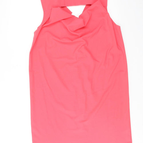 Molly Bracken Womens Pink Polyester A-Line Size S V-Neck Pullover