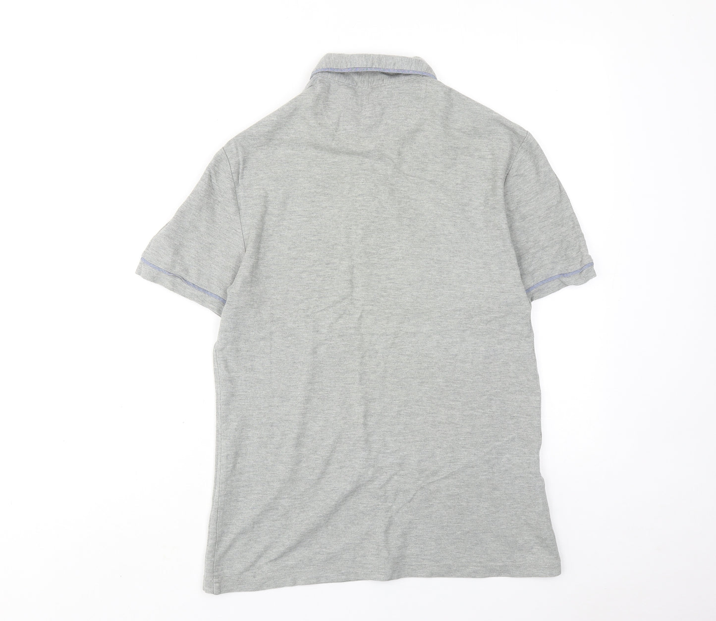Penguin Mens Grey Cotton Polo Size S Collared Button