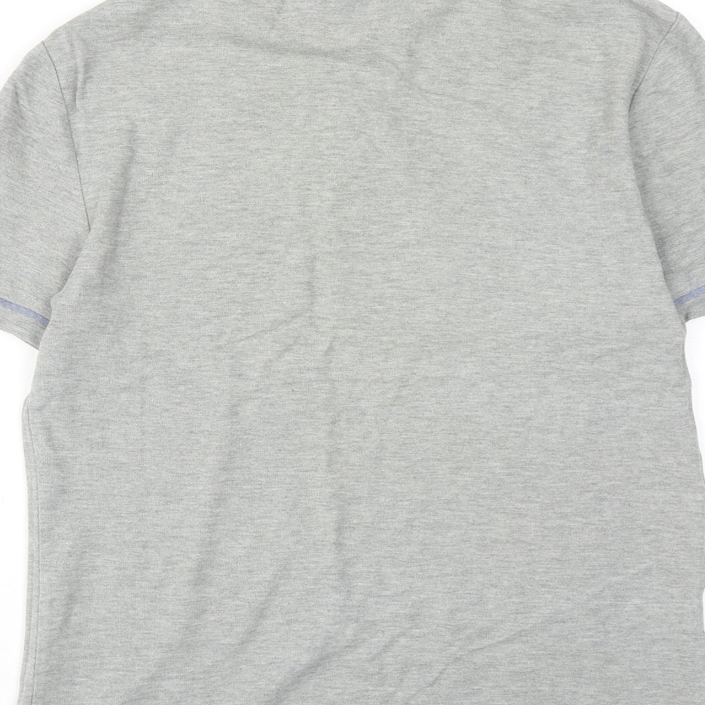 Penguin Mens Grey Cotton Polo Size S Collared Button