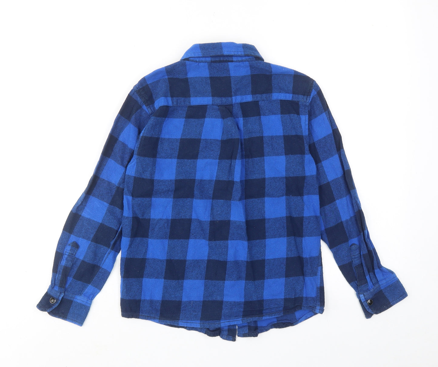 NYC speed wheels Boys Blue Plaid Cotton Basic Button-Up Size 8-9 Years Collared Button