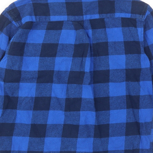 NYC speed wheels Boys Blue Plaid Cotton Basic Button-Up Size 8-9 Years Collared Button