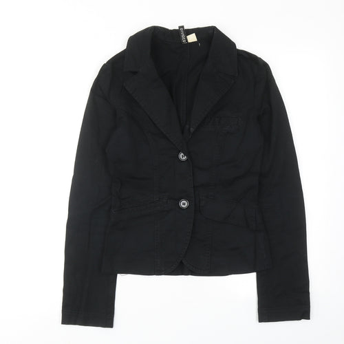 H&M Womens Black Jacket Size 6 Button