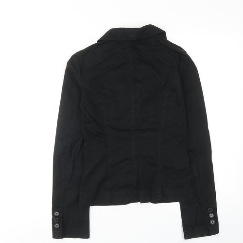 H&M Womens Black Jacket Size 6 Button