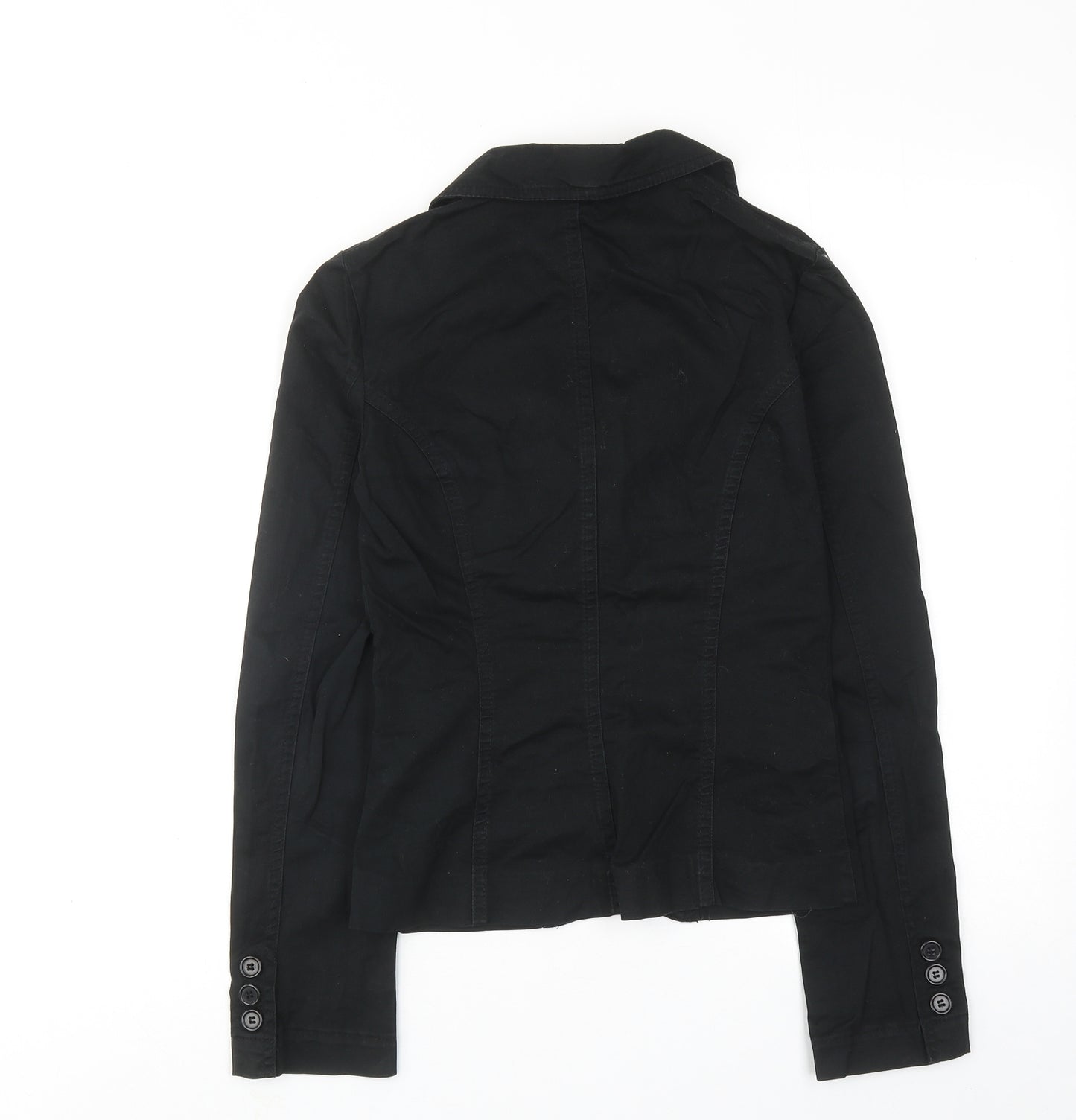 H&M Womens Black Jacket Size 6 Button
