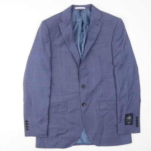 Marks and Spencer Mens Blue Polyester Jacket Suit Jacket Size 40 Regular