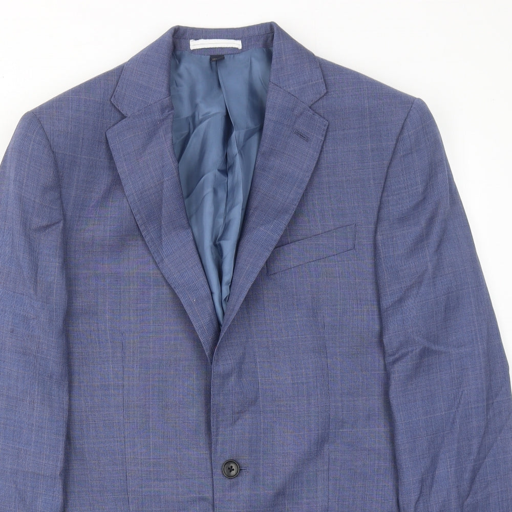 Marks and Spencer Mens Blue Polyester Jacket Suit Jacket Size 40 Regular