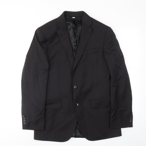 Marks and Spencer Mens Black Wool Jacket Suit Jacket Size 38 Regular