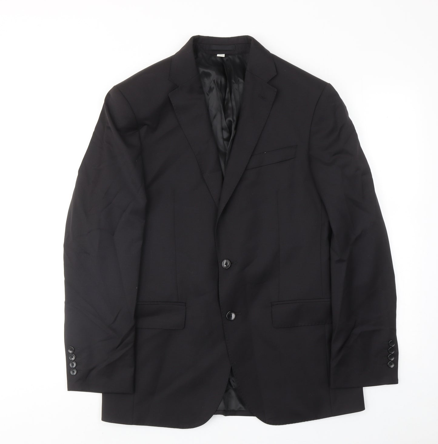 Marks and Spencer Mens Black Wool Jacket Suit Jacket Size 38 Regular
