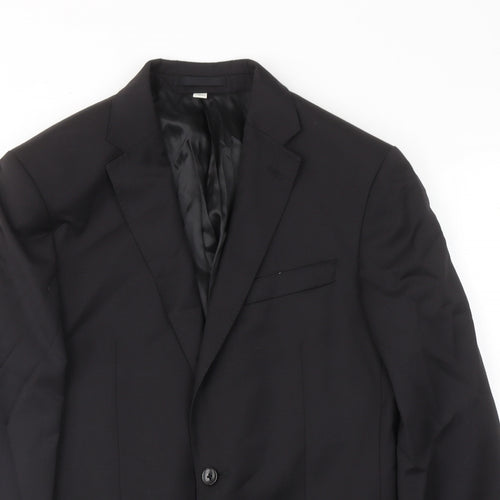 Marks and Spencer Mens Black Wool Jacket Suit Jacket Size 38 Regular