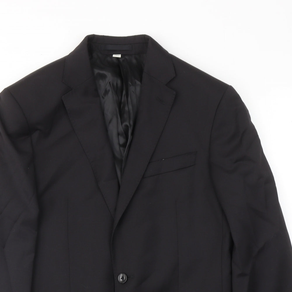 Marks and Spencer Mens Black Wool Jacket Suit Jacket Size 38 Regular